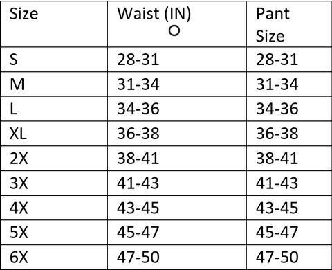 Men's Sizing Chart – PhysioCare
