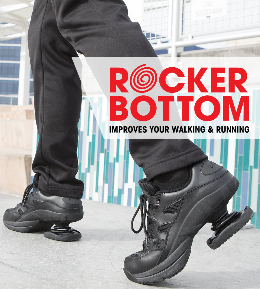 rocker bottom sole improves walking and running