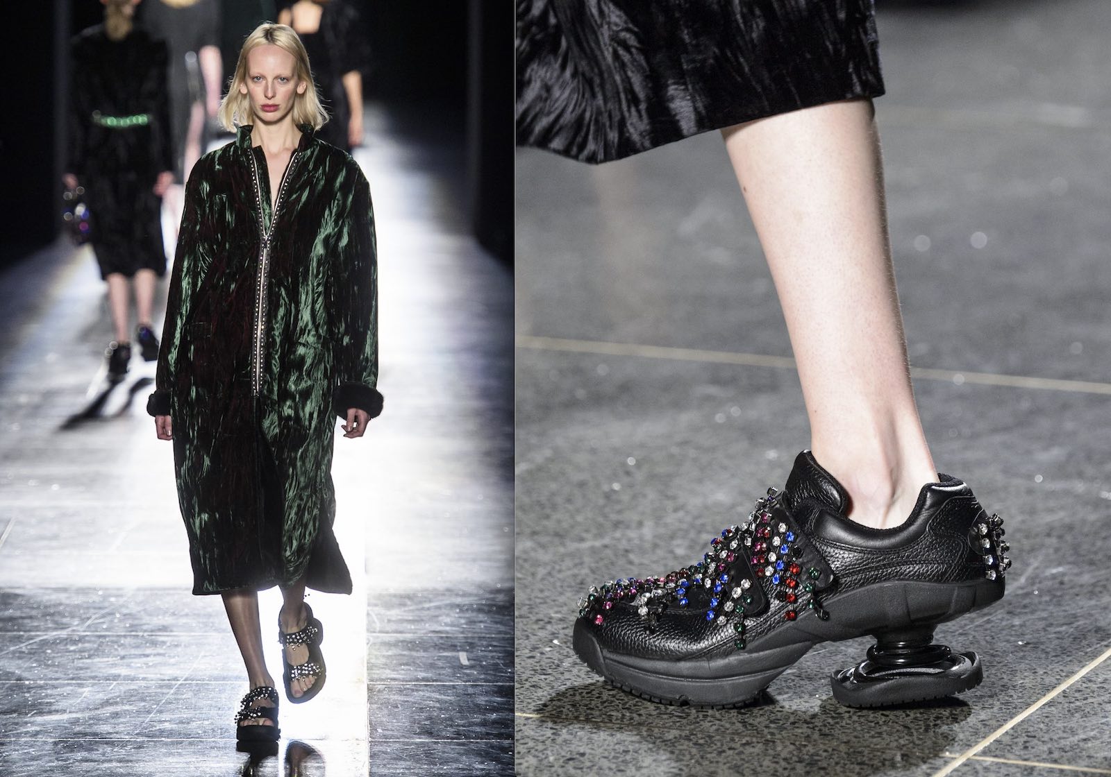 z-coil spring shoes on the fashion runway