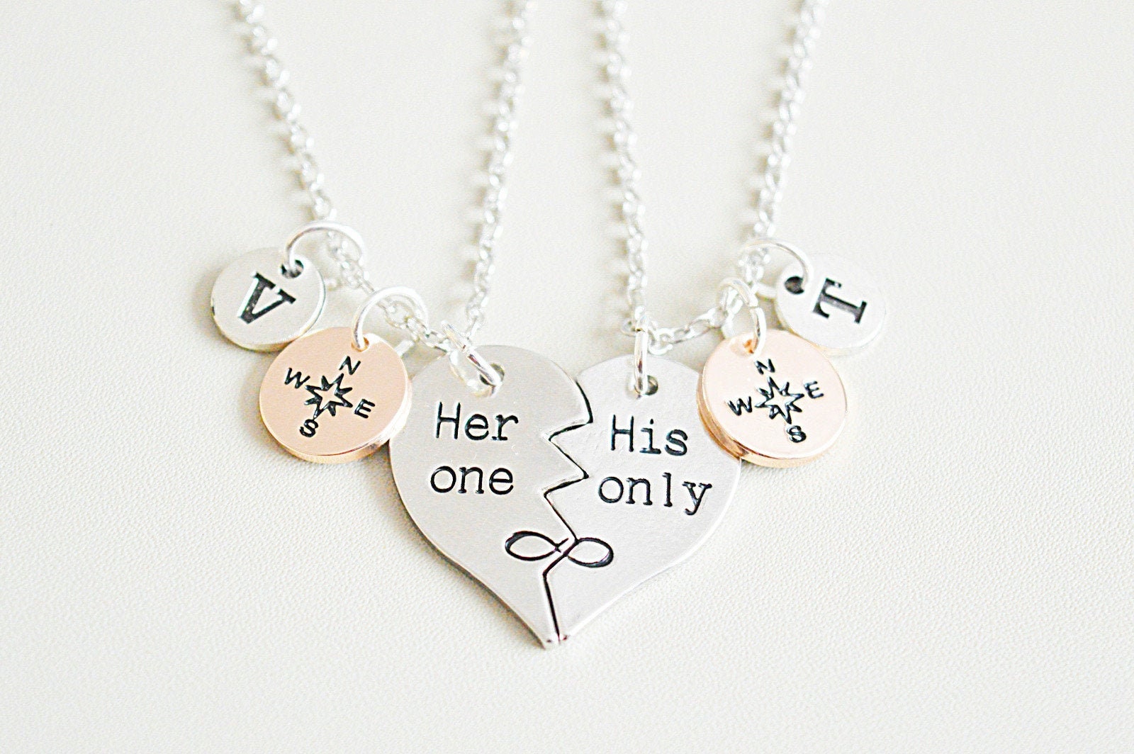 His Hers Matching Set Necklace For Couples Pendant Necklaces Gift  Valentines Day | eBay