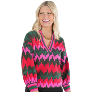 Lolli Sweater in Ruby Ripple - Fairley Fancy 