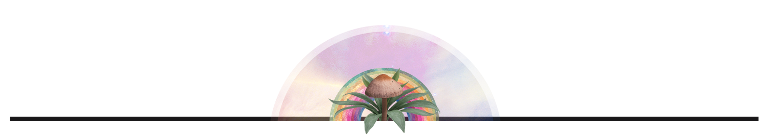 Rainbow Mushroom Cosmic Collage Divider