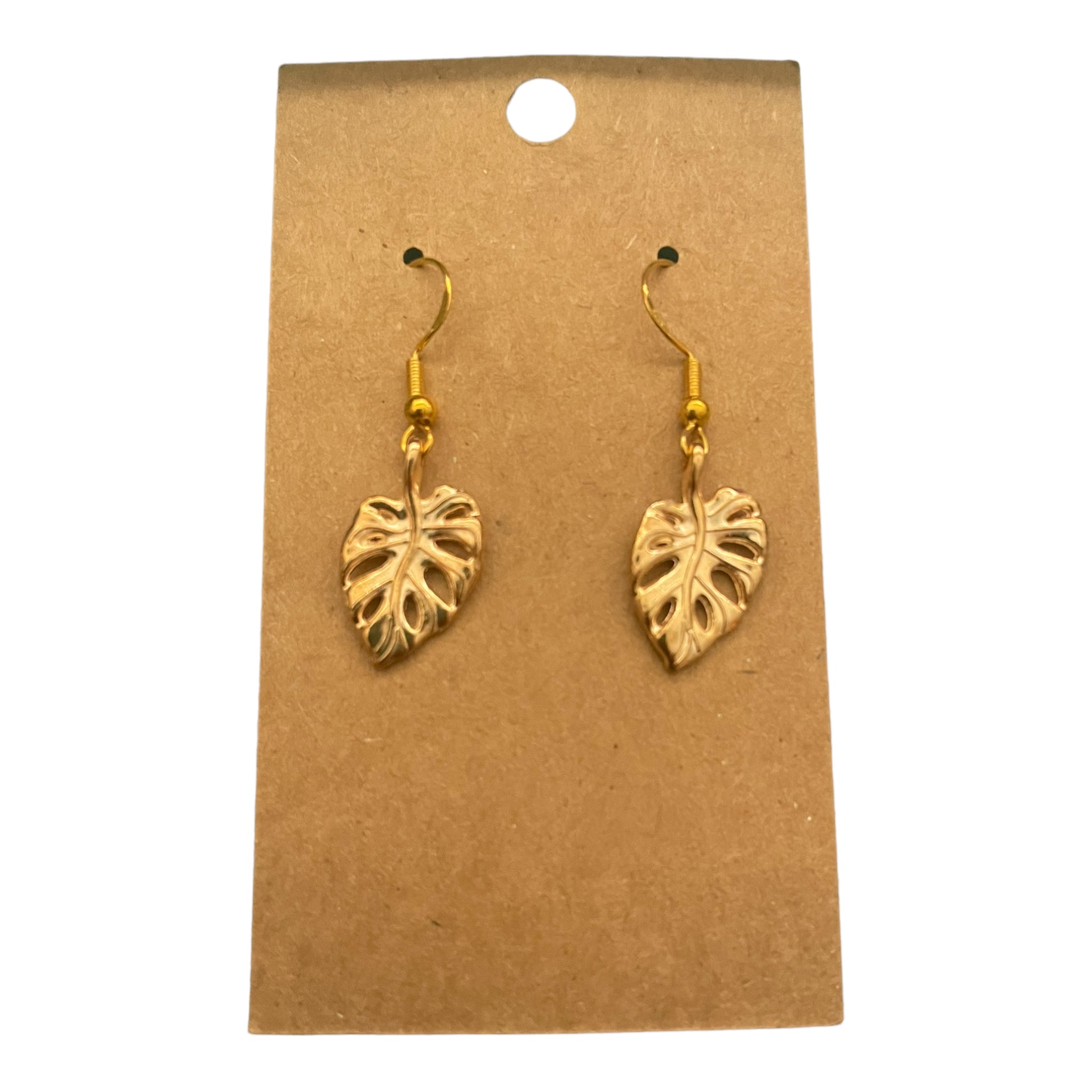 Gold leaf earrings