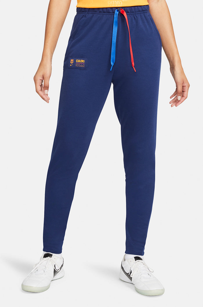 Nike Womens XL Track Capri Pants Workout Running Orange Navy Blue Stripe  NWT