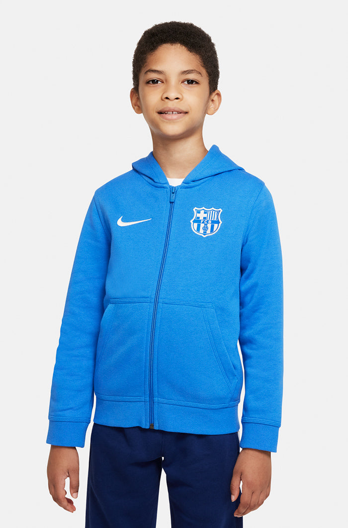 SUDADERA INFANTIL ESCUDO-CAMPUS CAPUCHA-AZUL - 11/12 AÑOS