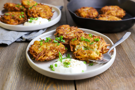 Crispy potato latkes