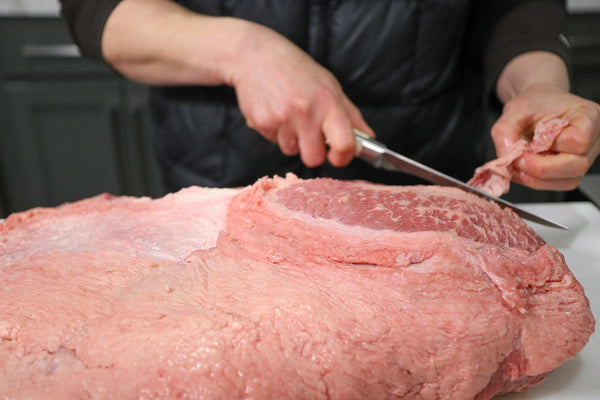 Preparing brisket for smoking