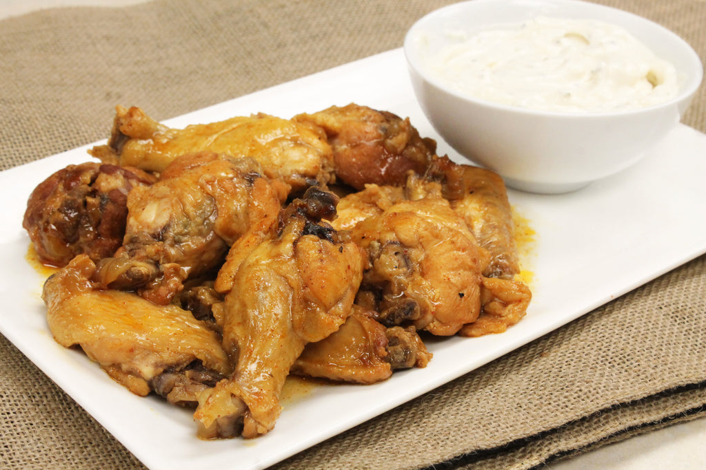Maple Bourbon Chipotle Slow Cooker Wings with Ranch Peppercorn Dip – PS ...