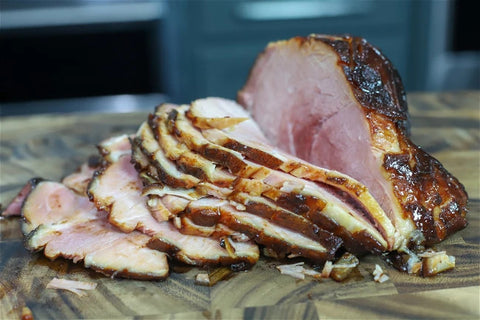 easter smoked ham cured and seasoned using PS Seasoning products