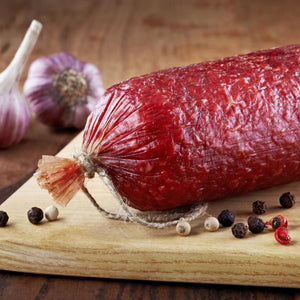 1.5 x 12 1lb Mahogany Summer Sausage Fibrous Non-Edible String