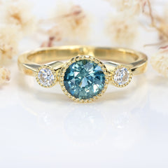 Sapphire and Diamond Trilogy Ring