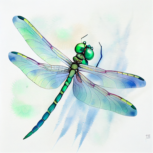 watercolor dragonfly