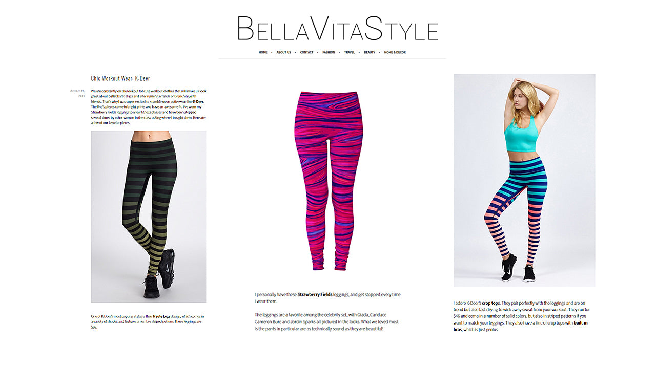 Press Mentions About Our Striped Leggings | K-DEER