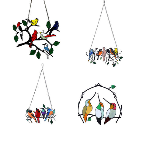 Metal Birds Window Hangings Garden Decoration