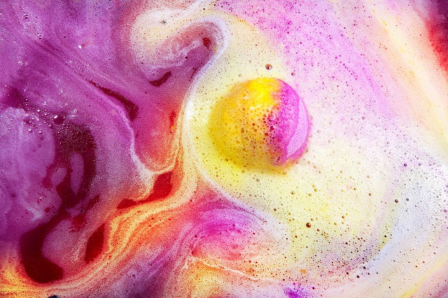 bath bomb dissolving in water