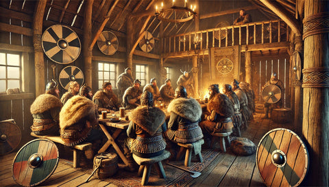 Vikings having a feast