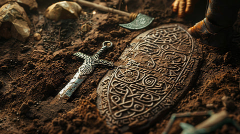 A discovery of Viking swords and other Viking accessories