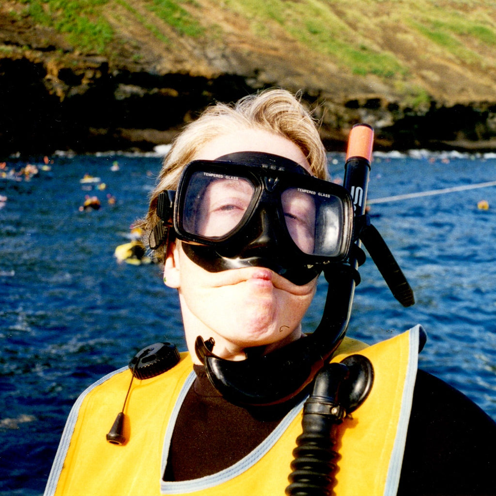 The author's mother Betsy snorkeling