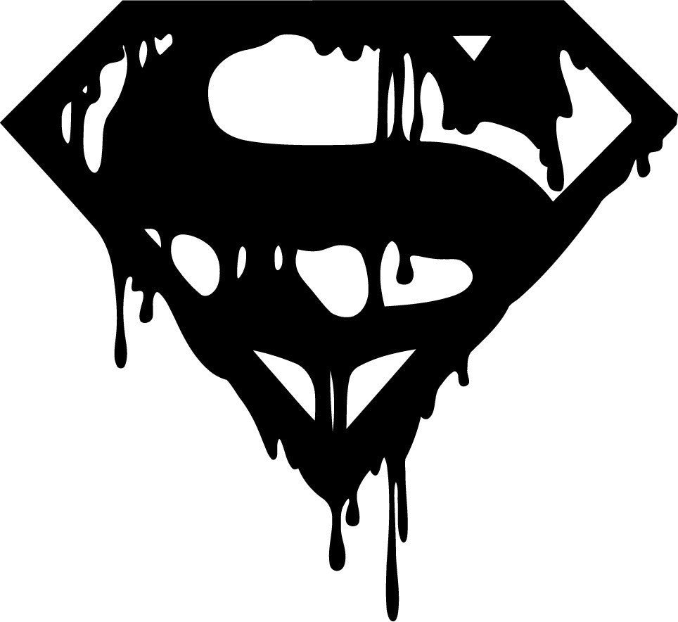 Superman Death of Bloody Logo | Die Cut Vinyl Sticker Decal | Sticky A