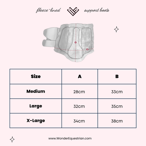 Horse Support Boots and Wraps Size Charts