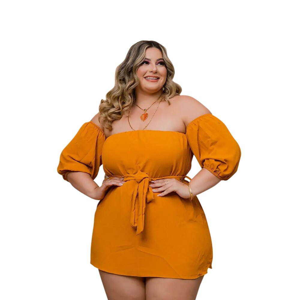 Plus Size Women Clothing Two Piece Set Sexy Off Shoulder Lace Up Bodycon Tops Solid Color Casual Shorts Suit Summer Outfits 5xl
