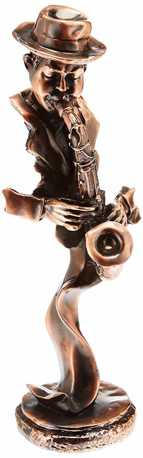 12 inch Copper Jazz Player Playing Saxophone Figurine Decoration QPH3_S2AIS13