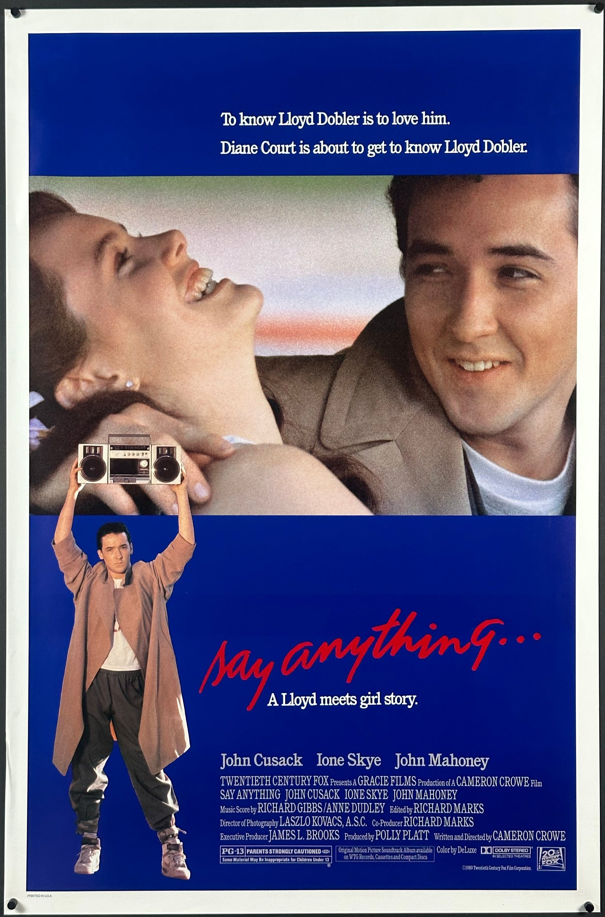 Say Anything... Vintage US One Sheet (1989) ORIGINAL RELEASE