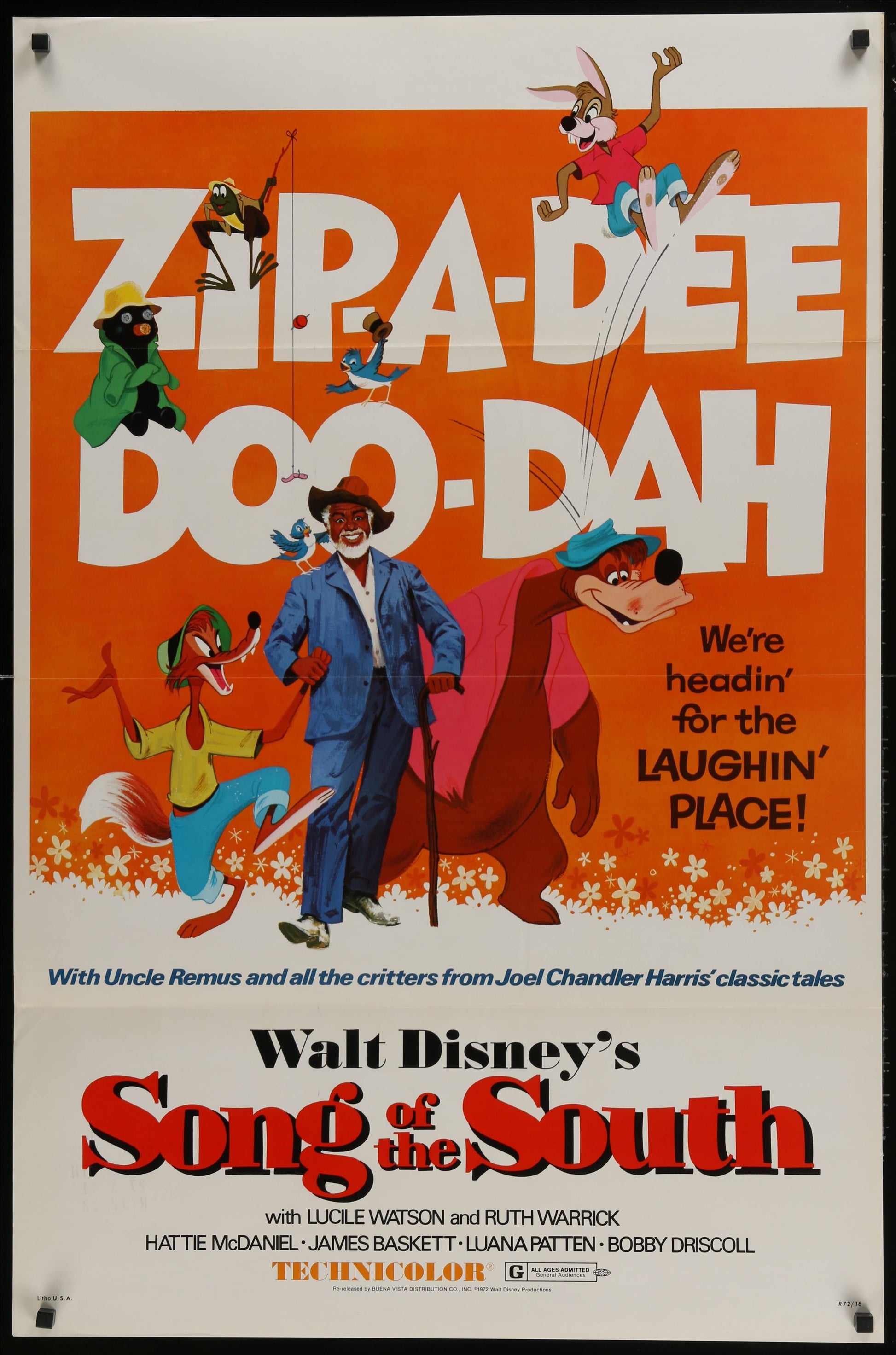 Walt Disney's Song Of The South Vintage US One Sheet (R 1972