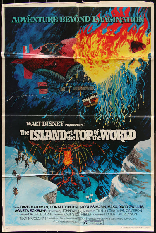 Walt Disney's The Island At The Top Of The World US One Sheet  (1974) - ORIGINAL RELEASE