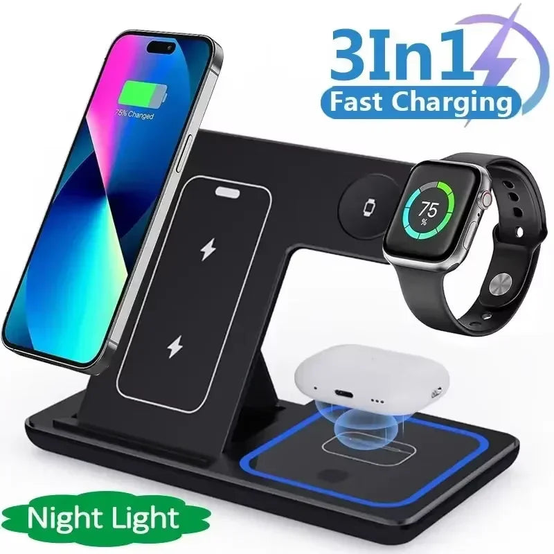 3-in-1 Portable Wireless Charging Station - Fast Charge!
