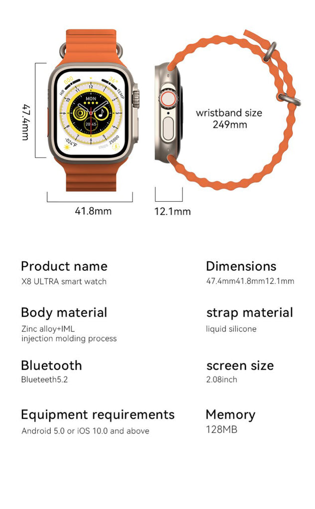 X8 Ultra Smartwatch Specifications