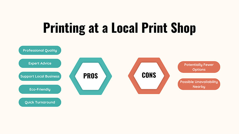 Printing at a local print shop pros and cons