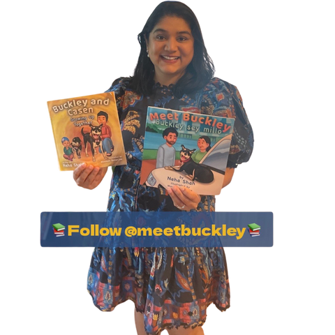 Author Neha Shah with the Two Buckley Books