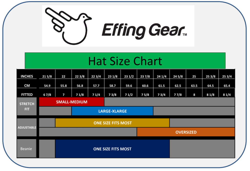 Fitted Hat Sizing Chart