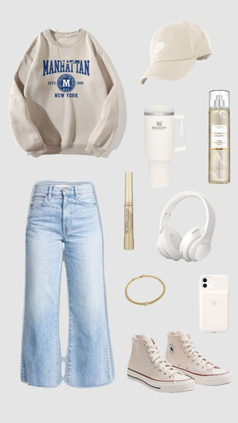 10 Unbeatable Jeans and Sweatshirt Outfits for Back-to-School Glam 🍂 ...