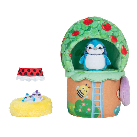 Squishville squishville by original squishmallows deluxe glamping playscene  - includes 2-inch paulita the pink tabby cat, bucket chair, s