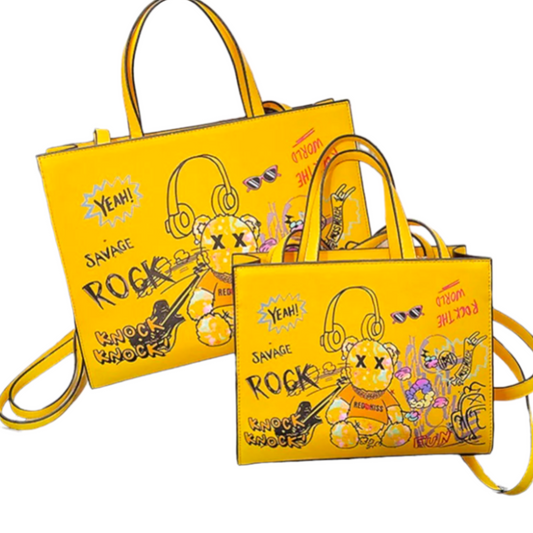 Graffiti Bear Bag “K.O.” Large/Black – BeYuNeek Boutique