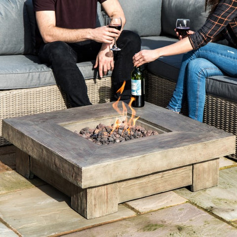 Teamson Home Wood Effect Gas Fire Pit