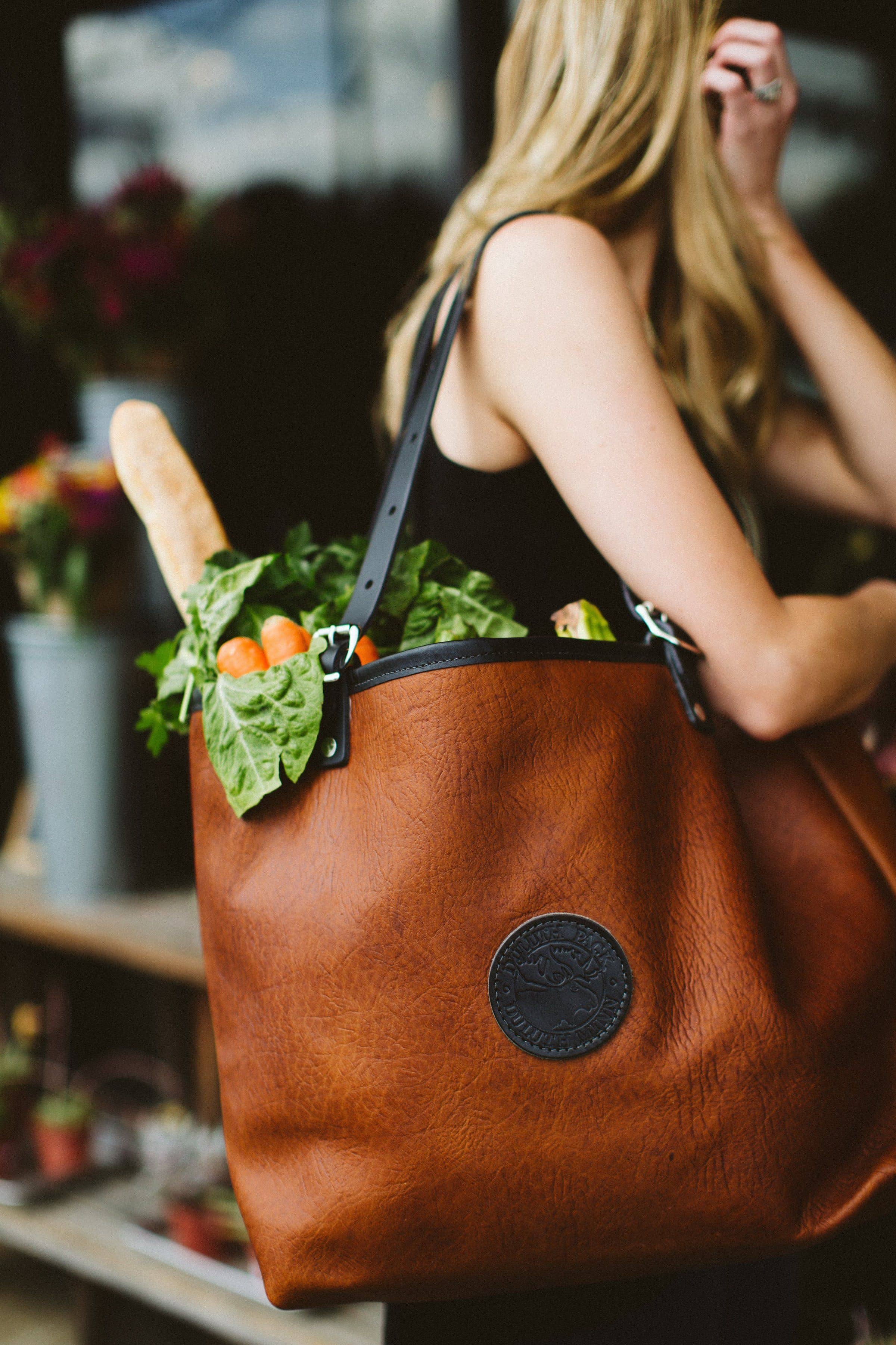 Bison Leather Market Tote