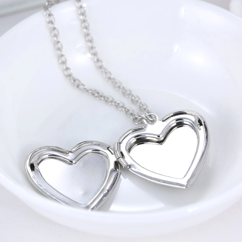 Beaming Heart Glow in The Dark Silver Love Locket Necklace For Woman ...