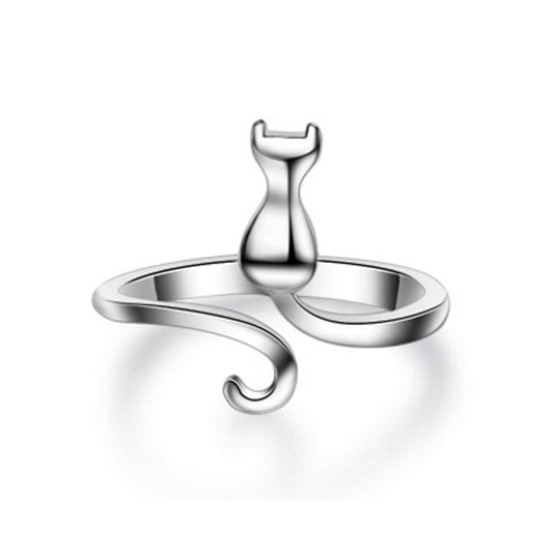 Kitty Silhouette Adjustable Animal Wrap Ring for Women - Feshionn IOBI