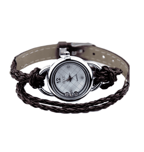 Floating Sparkles Leather Braided Wrap Watch For Woman – Feshionn IOBI