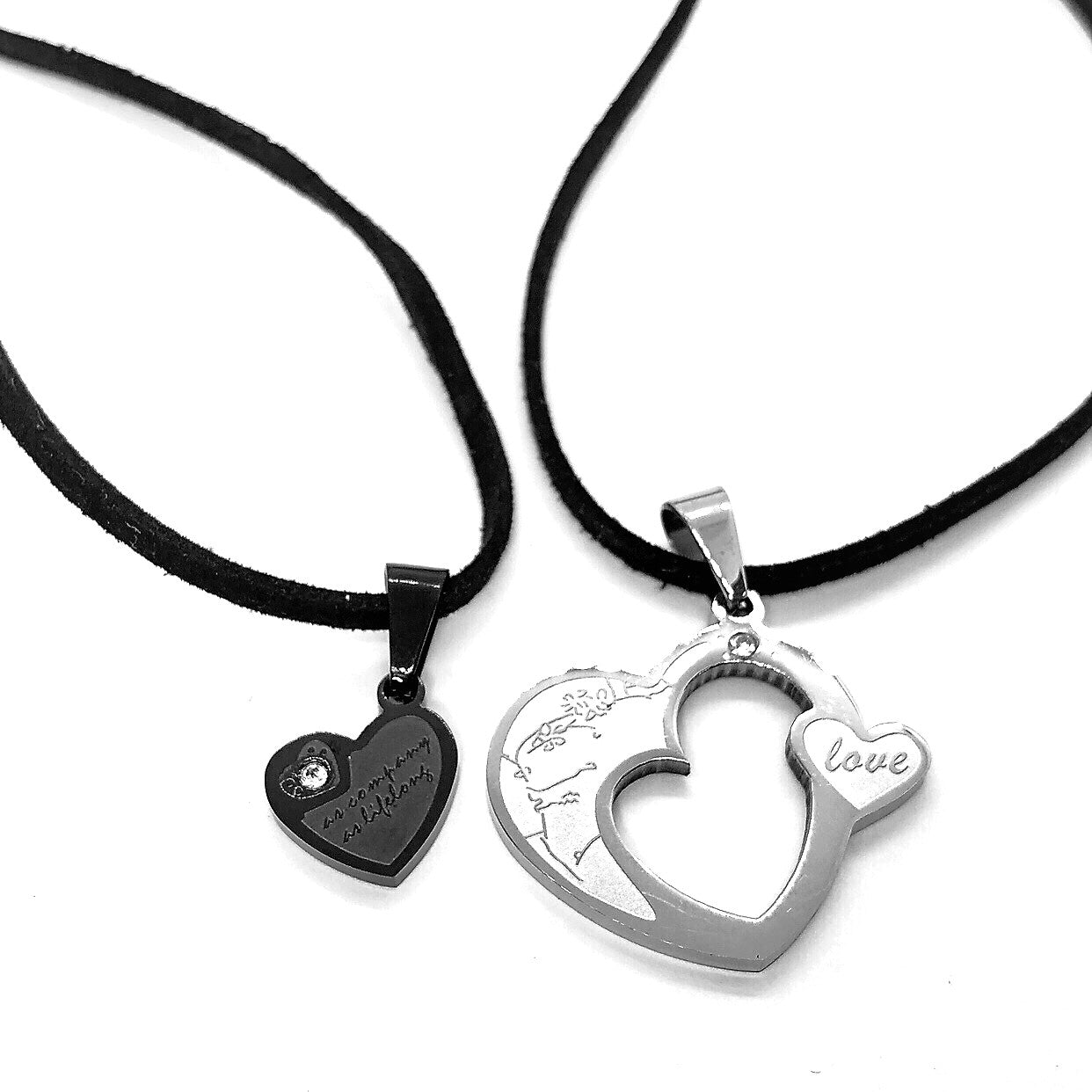 Love Within Puzzle Heart Pendant Necklace Set