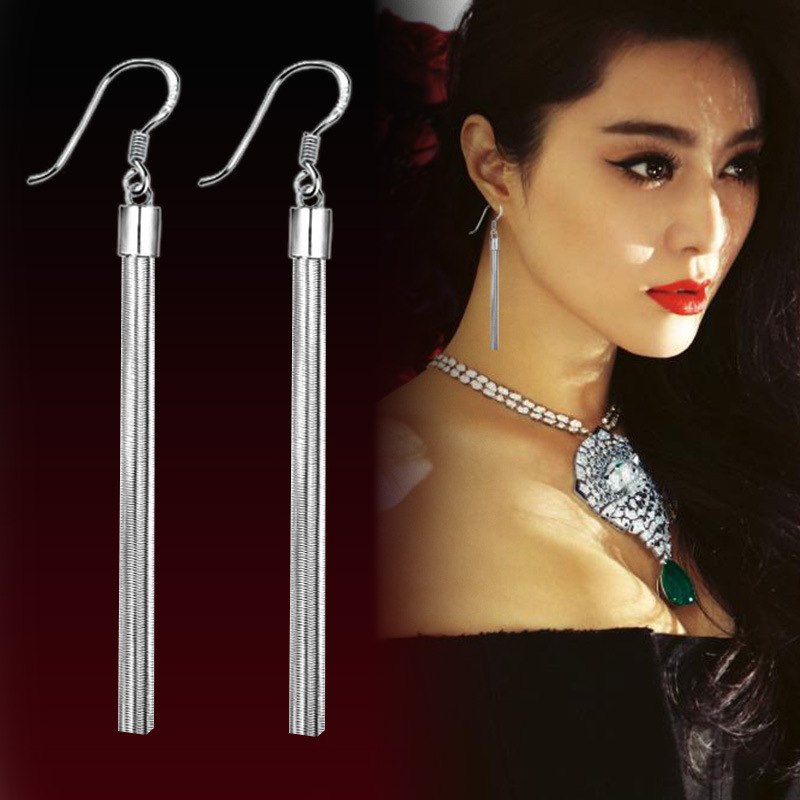 Sleek Silver Strings Tassel Earrings - Feshionn IOBI