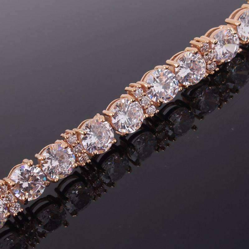 Brilliance Oversize Diamond CZ Tennis Bracelet in 18K Gold for Women ...