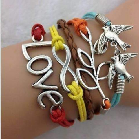 Nature Lover Multi Color Handmade Leather Friendship Bracelet