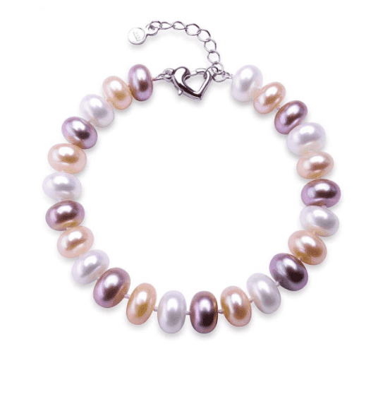 Feshionn IOBI bracelets Multi-Color Pastel Genuine Freshwater Pearl Bracelet