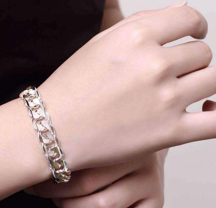 womens silver link bracelet