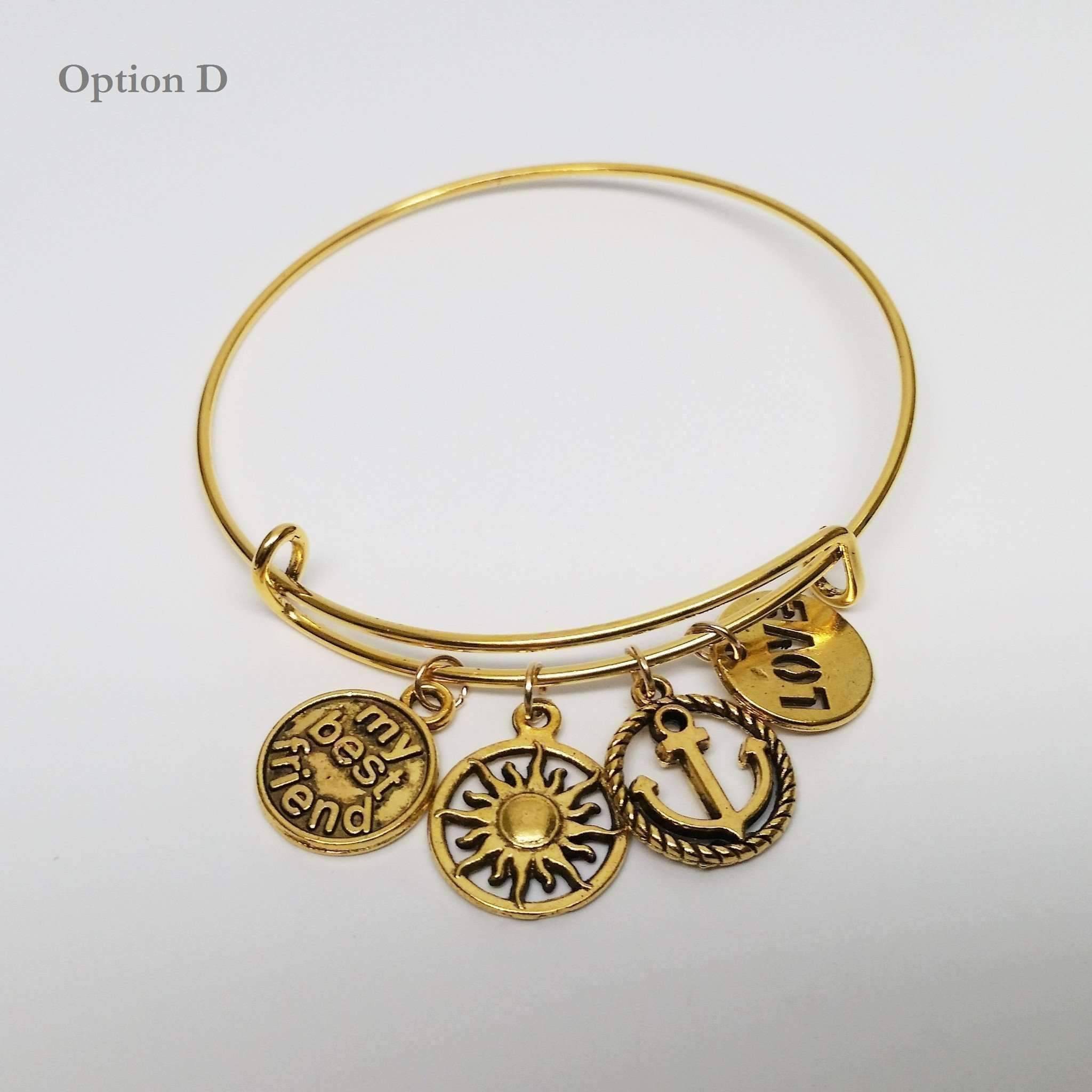 Your Golden Charms Bangle Bracelet