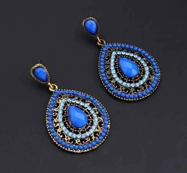 Bead and Crystal Filigree Drop Earrings for Woman – Feshionn IOBI